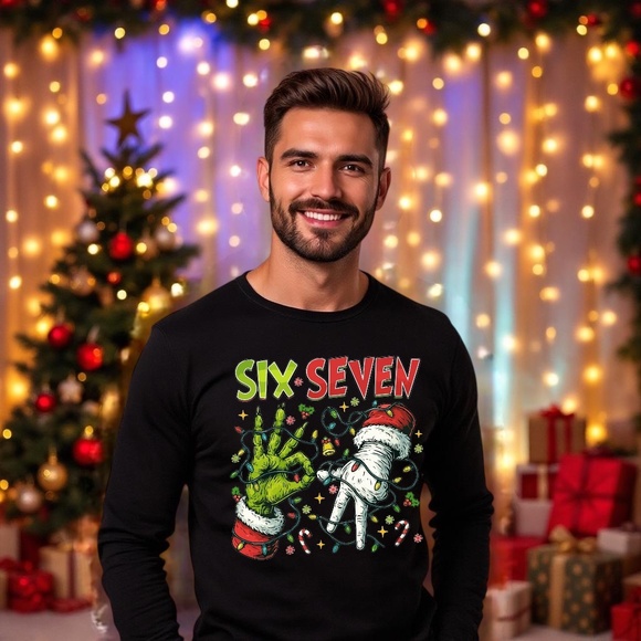 67 Grinch T-shirt Funny Christmas T-shirt long sleeve custom, S M L XL tan New - Picture 4 of 5